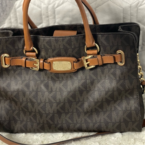 Michael Kors Dark Brown Satchel with Gold Accents - Picture 3 of 7